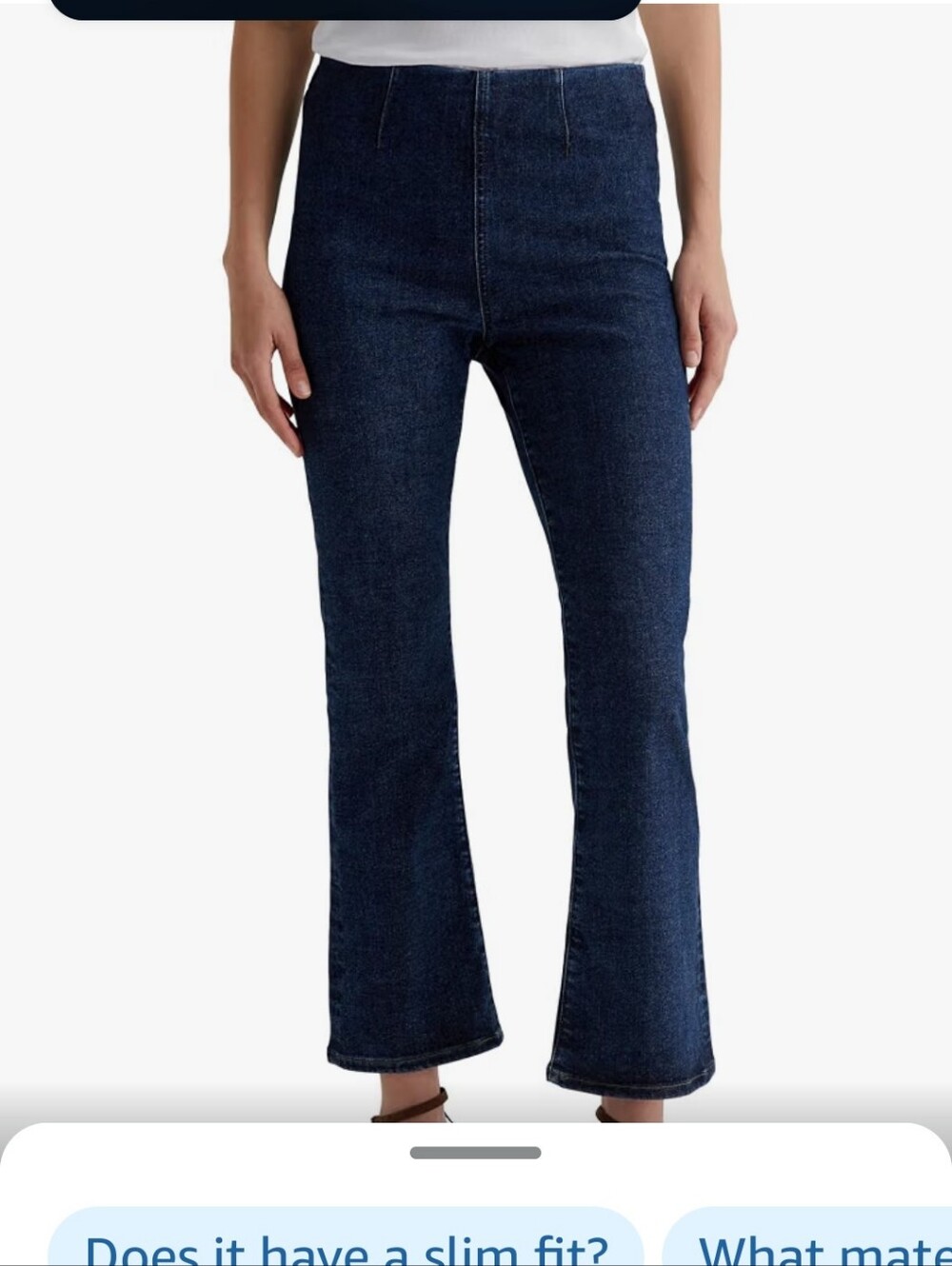 AG PULL-ON Japanese Denim "Farrah" Boot Crop. Women's Small